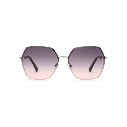 BAPORSSA AB2301 rimless geometric sunglasses on a white background