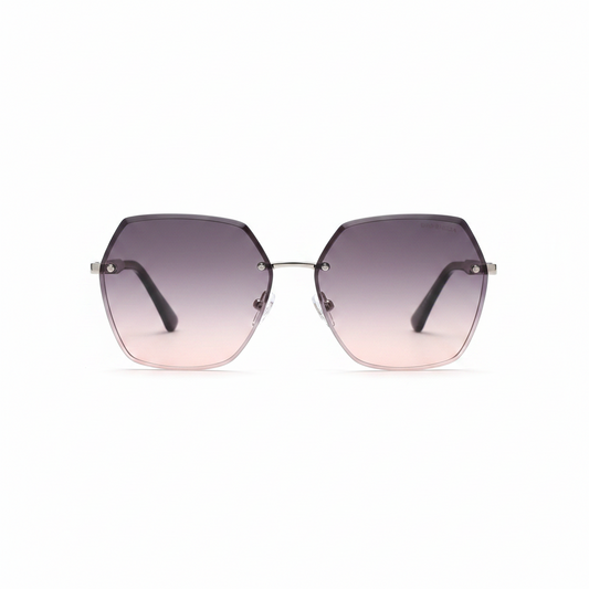 BAPORSSA AB2301 rimless geometric sunglasses on a white background