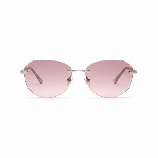 BAPORSSA B2605 rimless geometric sunglasses on a white background